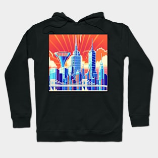 Retro futuristic City Hoodie